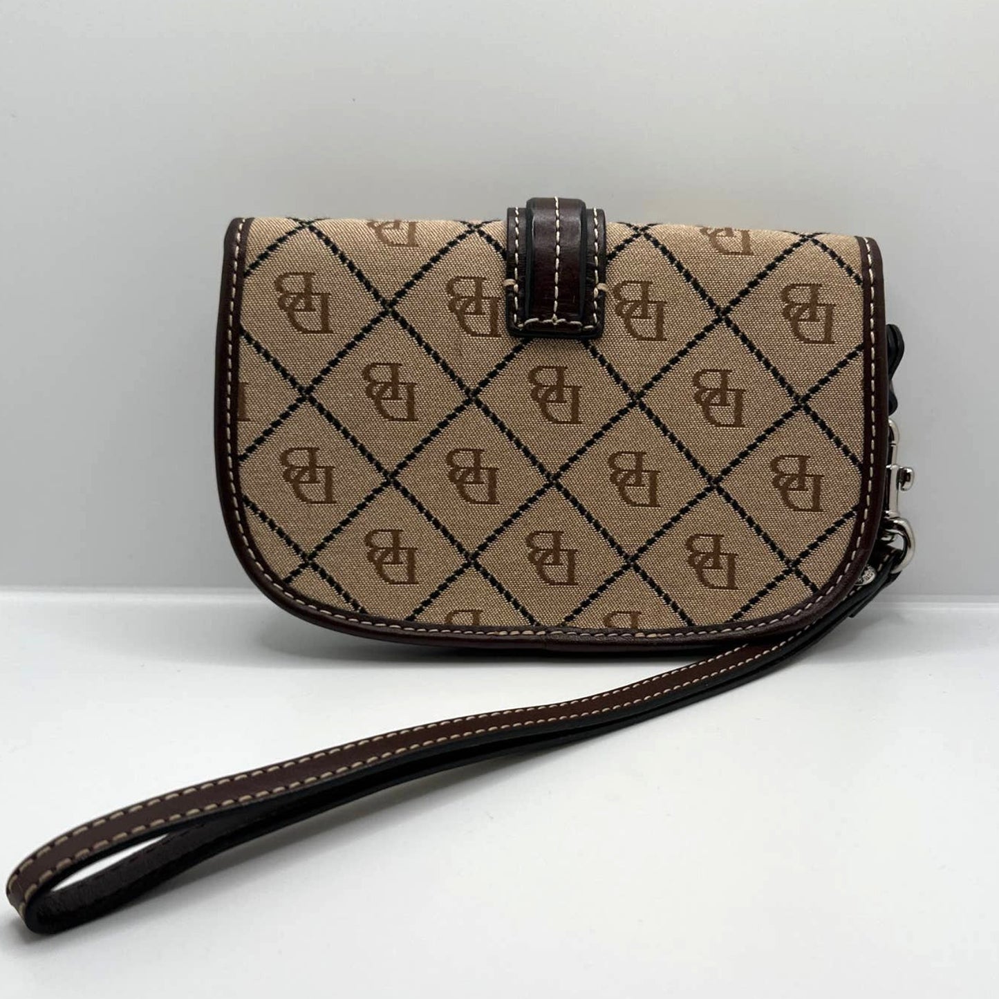 DOONEY & BOURKE Brown and Khaki Signature Canvas Wristlet