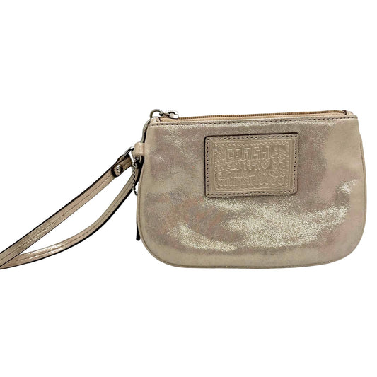 COACH Poppy Gold Metallic Wristlet