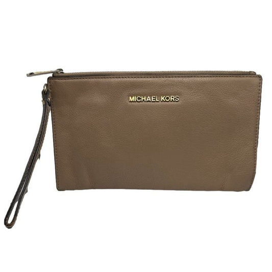 MICHAEL KORS Warm Taupe Large Wristlet with Card Slots