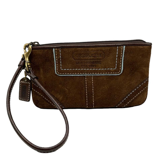 COACH Brown Suede Wristlet