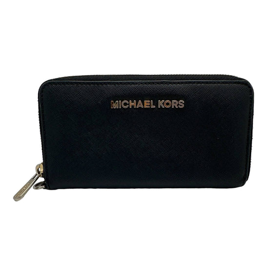 MICHAEL KORS Black Zip Around Wallet