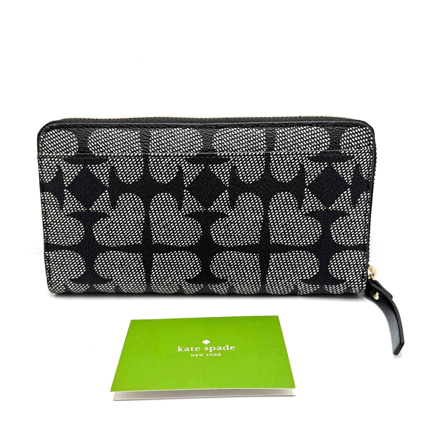 KATE SPADE New York Black and Gray Zip Around Wallet