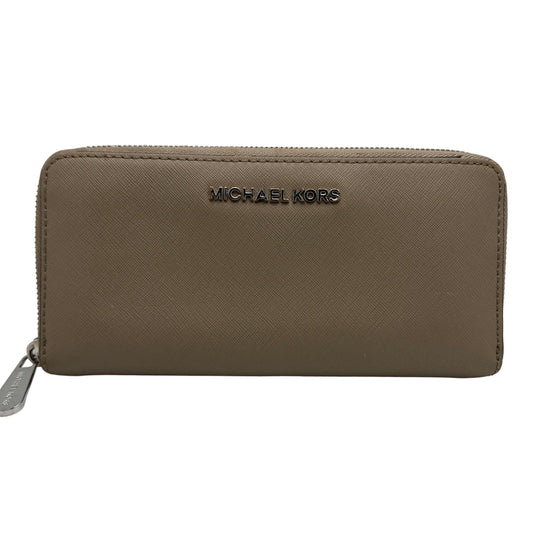 MICHAEL KORS Taupe Zip Around Wallet