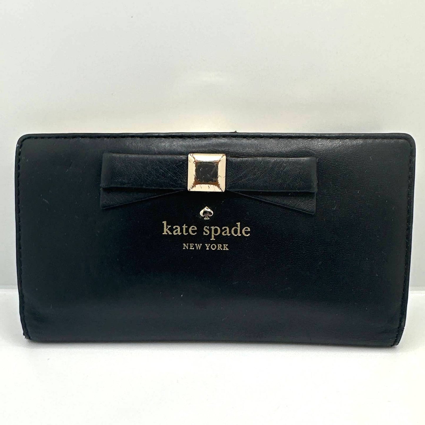 KATE SPADE New York Black North Court Bow Stacy Wallet
