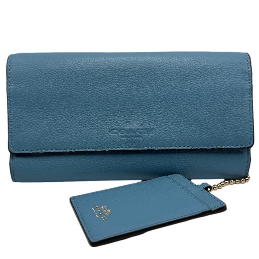 COACH Blue Wallet with Chain Id / Card Slot Case