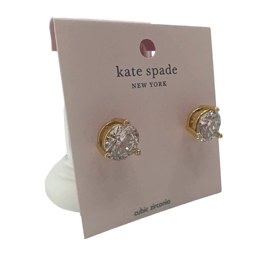 KATE SPADE New York Gold Plated Rose Patin Rise and Shine Cubic Zirconia Stud