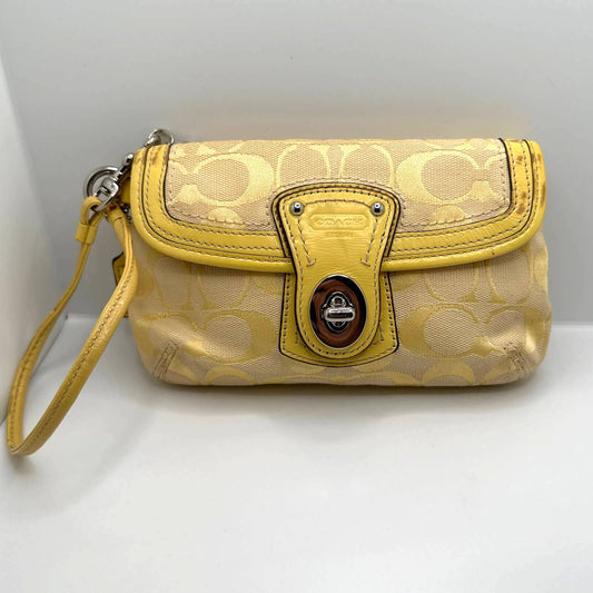 COACH Yellow Signature Canvas Wristlet