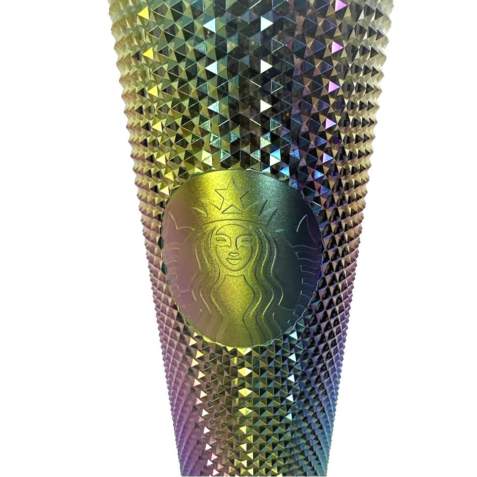 STARBUCKS LimitedEdition Studded Oil Slick Rainbow Iridescent Tumbler Fall 2023