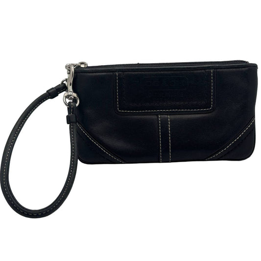 COACH Black Leather Wristlet