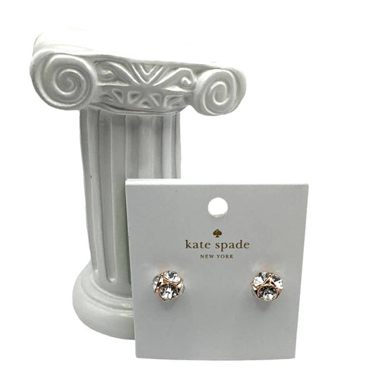 KATE SPADE New York Gold Plated Rose Patin Rise and Shine Cubic Zirconia Stud