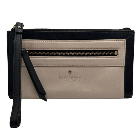 KATE SPADE New York Black and Cream / Taupe Wallet Wristlet