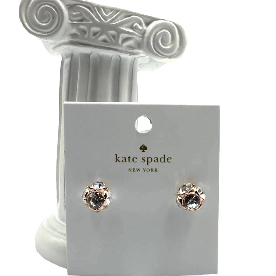 KATE SPADE New York Gold Plated Rose Patin Rise and Shine Cubic Zirconia Stud
