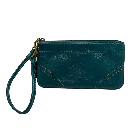 COACH Turquoise Patent Leather Wristlet