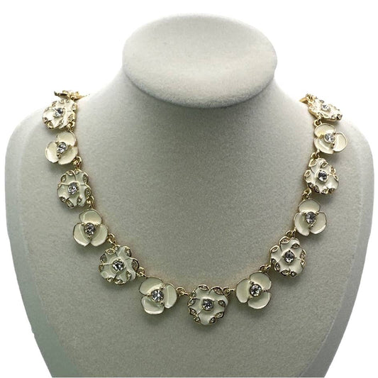 KATE SPADE New York Cream Enamel Flower Necklace