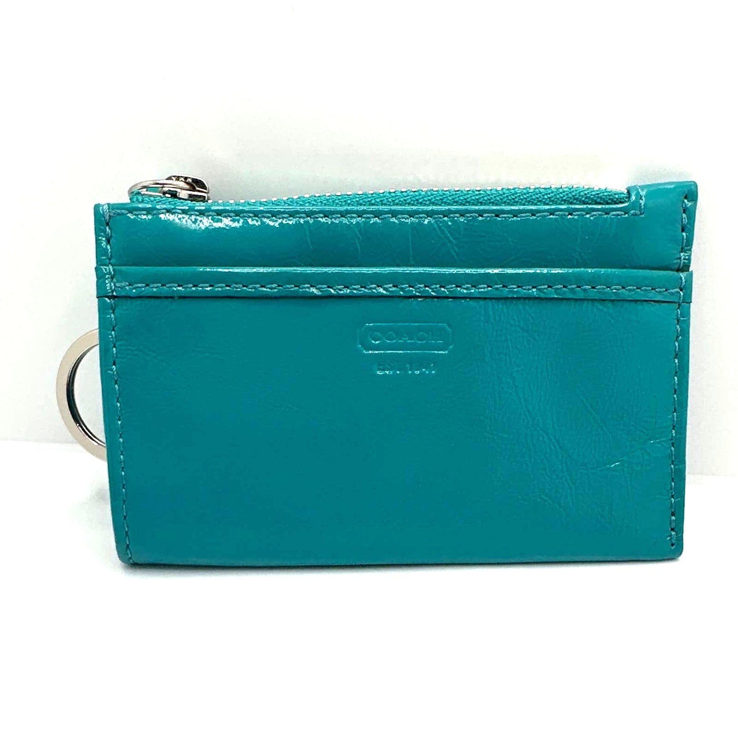 COACH Turquoise Card Holder w/ Keychain