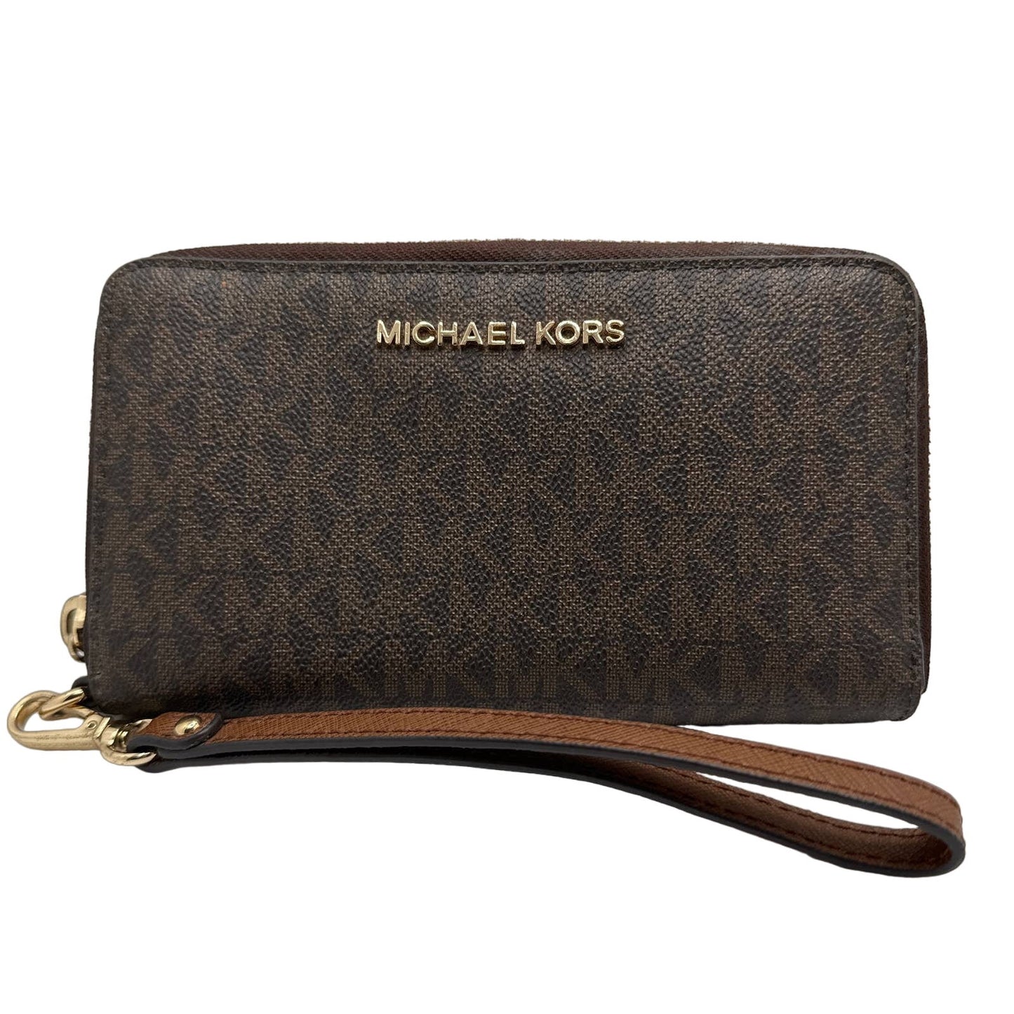 MICHAEL KORS Brown Signature Jet Set Wallet