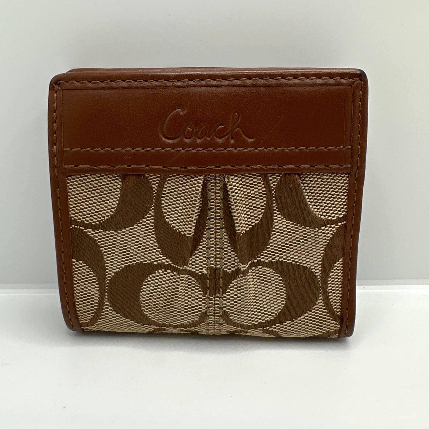 COACH Brown Signature Cavas Small Wallet