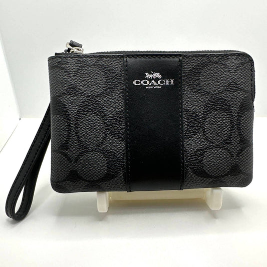 COACH Black Signature Wristlet w/ Cardholder