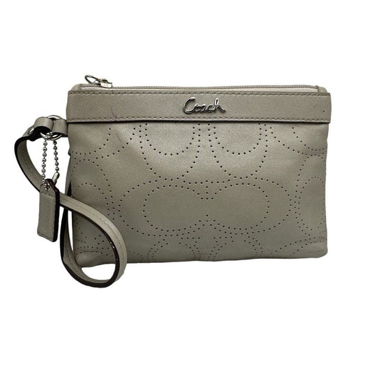 COACH Gray / Silver Signature Wristlet