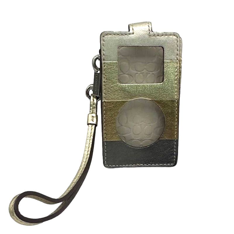 Vintage COACH Ipod Mini Player Metallic Block Case w/ Wristlet Limited Edition