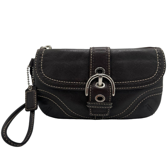 COACH Brown Leather Wristlet